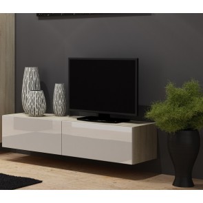 11 - modern TV szekrény  Matt sanoma tölgy / fényes fehér