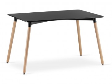 Modern téglalap alakú asztal 120cm x 80cm - fekete