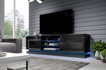 Fekete modern TV állvány  200 cm