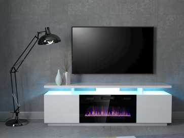 modern nappali tv állvány kandalloval EVA