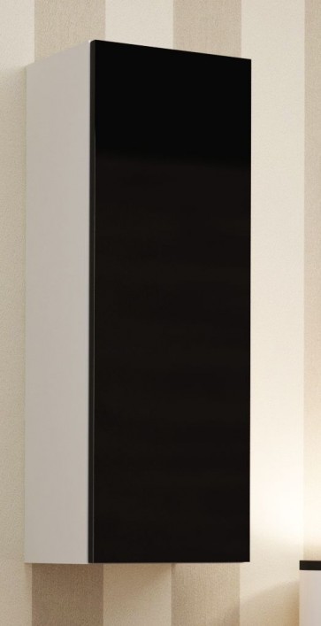 Magasfényű modern nappalibútor Matt fehér / fényes fekete