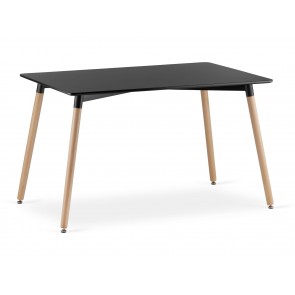 Modern téglalap alakú asztal 120cm x 80cm - fekete