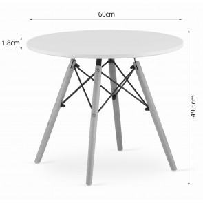 Asztalka MAKSI kerek 60cm - fehér