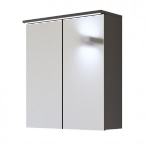 Tükrös szekrény LED világítással fürdőszobába 60 2D – szürke – GALAXIS Grey